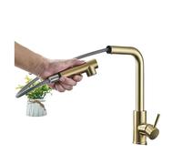 GGYTMQL Grifo de fregadero de cocina pullada mate 2 spray funcional spray spray acero inoxidable de acero inoxidable grifo de mezcladora de cocina caliente y fría (negro mate)