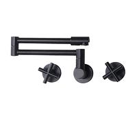 GGYTMQL Grifo de la cocina de relleno de la olla grifo de la pared de la pared de la pared del fregadero del fregadero con los brazos dobles giratorios, la batidora de cocina retráctil doble para