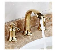 GGYTMQL Grifo de lavabo de baño montada en la pared grifo de hojas de palanca de una sola palanca fría del grifo total (color: oro mate)
