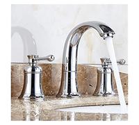 GGYTMQL Grifo de lavabo de baño montada en la pared grifo de hojas de palanca de una sola palanca fría del grifo total (color: oro mate)