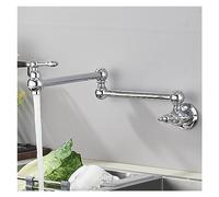 GGYTMQL Grifo de montaje en la pared de cocina, grifo de agua fría dual, de 360 grados giratorios de cuello plegable (cromo)