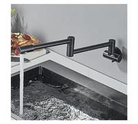 GGYTMQL Grifo de montaje en la pared de cocina, grifo de agua fría dual, de 360 grados giratorios giratorios de cuello plegable (níquel cepillado a)