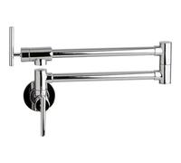 GGYTMQL Grifo de relleno de olla grifo mate de la pared negra del fregadero de cocina montada en el fregadero cepillado con pico oscilante de 24 "con doble articulación (negro mate)