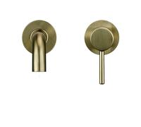 GGYTMQL Grifo mate de cuenca de montaje en pared negra con mango único para el lavabo de baño construcción de latón de agua caliente y fría batidora de oro rosa blanca acabado de gunmetal