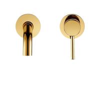 GGYTMQL Grifo mate de cuenca de montaje en pared negra con mango único para el lavabo de baño construcción de latón de agua caliente y fría batidora de oro rosa blanca acabado de gunmetal