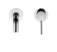 GGYTMQL Grifo mate de cuenca de montaje en pared negra con mango único para el lavabo de baño construcción de latón de agua caliente y fría batidora de oro rosa blanca acabado de gunmetal