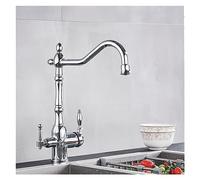 GGYTMQL Grifo purificador de cocina Mezclamiento de oro Mezclamiento caliente y frío 360 grados giratorio de cocina giratoria grúa con función de purificación de agua (oro b)