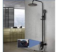 GGYTMQL Grifo termostático negro para baño, ducha, grifo mezclador de cascada, cabezal de ducha de lluvia, grifo de bañera
