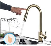 GGYTMQL Grifos de Cocina champán Sensor de Oro Bronce grifos de Cocina de Cocina táctil Controlador de Grifo Touch Sensor Touch taps Ofrece eficientes