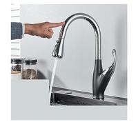 GGYTMQL Grifos de cocina del sensor de oro cepillado Control de toque inteligente Mezclador de grifos inductivos Cocina de cocina blanca negra grifos de cocina blancos (color blanco del sensor)