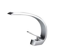 GGYTMQL Grifos de la Cuenca del baño de baño, Toque de batidora de Agua fría y de Agua de un Solo manejo, Grifo de Lavado de Metal Moderno de la Cascada, Cromo, un Grifo del Fregadero de baño Viene