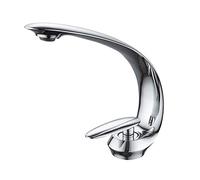 GGYTMQL Grifos de la Cuenca del baño de baño, Toque de batidora de Agua fría y de Agua de un Solo manejo, Grifo de Lavado de Metal Moderno de la Cascada, Cromo, un Grifo del Fregadero de baño Viene