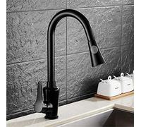 GGYTMQL Grifos, grifos de cocina de latón. Mezclador de cocina Tap con Ayorator Funcion de 2 vías Mezcladora de agua Mango montado Mango Fregadero 360 GIRA, CROME (NERO)