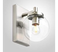 GGYTMQL Iluminación de Apliques de Pared de Vidrio Industrial, Accesorio de luz de Pared de Globo Arriba/Abajo para Cocina, Dormitorio, Comedor, Restaurante, Sala de Estar (Cepillado)