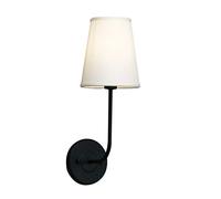 GGYTMQL Iluminación Lámparas de Pared de Sombra de Tela Beige Modernas Vintage, al Lado de Luces de Apliques de Pared para Sala de Estar, Dormitorio, Pasillo e14 Tornillo (Negro)