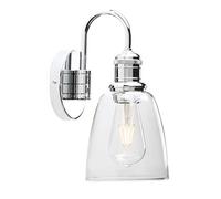 GGYTMQL Iluminación Moderna Vintage Industrial Campana aplastante de la Pared Accesorio con Pantalla de lámpara de Vidrio Transparente de 5.6 ", para la Sala de Estar de la Oficina en el hogar.