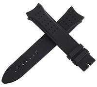GGYTMQL Jaeger Lecoultre Mens OEM Black Rubber Watch Band Correa 150-752 22 mm x 20 mm