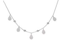 GGYTMQL Joya de Verano Drop de Goteo Micro Pave Encanto Savedtear Drop Station Collar de Gargantilla