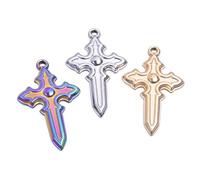 GGYTMQL Joyas 3pcs encantos de Acero Inoxidable para Joyas Que Hacen Suministros Cruces Colgantes de Collar de Bricolaje Accesorios Vintage Accesorios de Moda región Creativa de Moda para Mujeres y