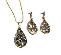 GGYTMQL Joyas Anillos de Oreja retorcida, Peacock Gemstone Women Fashion para cumpleaños Classy Lucky Encantador Lindo Collar Decoraciones