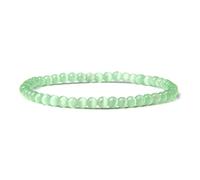 GGYTMQL Joyas de encanto 4 mm Bodas de piedra verde natural Men Brailas de cuerda NEGRA Mujeres Joyas elásticas Policio Fluorita Pulsera, Cat Eye Stone, aproximadamente 19 cm