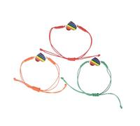 GGYTMQL Joyería de joyas de chicas forma de corazón arcoiris tejido orgullo amistad pulsera unisex joyería trenzada 3pcs accesorios de moda para ocasiones accesorios
