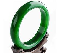GGYTMQL Joyería Green Jade Bracelet Estilo Chino Brazalete Verde Retro Jade Bracelets Box Regalos de cumpleaños exquisitos, 62 mm