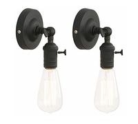 GGYTMQL Juego de 2 Industrial Vintage Loft Coffee Bar Kitchen Malet Wall Wall Light Lucking Luces de lámpara Edison Luces de Pared (antigüedades)