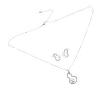 GGYTMQL Juego de 2 joyas de perlas para mujer, pendientes únicos en forma de calabaza y collar elegante para bodas, cumpleaños, día de la madre y fiestas