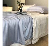 GGYTMQL Juego de colchas King Size, 4 Piezas Ligero de Ropa de Cama de edredones de Verano, Cama Suave de Lujo con 2 simulacros de Almohadas, Colcha ultrasónica Transpirable para la Cama G-1.8m