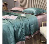 GGYTMQL Juego de colchas King Size, 4 Piezas Ligero de Ropa de Cama de edredones de Verano, Cama Suave de Lujo con 2 simulacros de Almohadas, Colcha ultrasónica Transpirable para la Cama G-1.8m