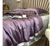 GGYTMQL Juego de colchas King Size, 4 Piezas Ligero de Ropa de Cama de edredones de Verano, Cama Suave de Lujo con 2 simulacros de Almohadas, Colcha ultrasónica Transpirable para la Cama G-1.8m