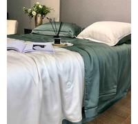 GGYTMQL Juego de colchas King Size, 4 Piezas Ligero de Ropa de Cama de edredones de Verano, Cama Suave de Lujo con 2 simulacros de Almohadas, Colcha ultrasónica Transpirable para la Cama G-1.8m