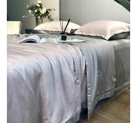 GGYTMQL Juego de colchas King Size, 4 Piezas Ligero de Ropa de Cama de edredones de Verano, Cama Suave de Lujo con 2 simulacros de Almohadas, Colcha ultrasónica Transpirable para la Cama G-1.8m