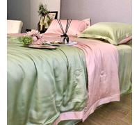 GGYTMQL Juego de colchas King Size, 4 Piezas Ligero de Ropa de Cama de edredones de Verano, Cama Suave de Lujo con 2 simulacros de Almohadas, Colcha ultrasónica Transpirable para la Cama G-1.8m