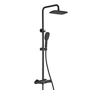 GGYTMQL Juego de grifo de ducha termostático, cabezal de ducha de lluvia con ducha de mano de modo dual, grifo mezclador de ducha de baño, sistema de ducha montado en la pared con boquilla