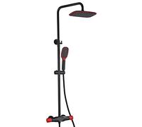 GGYTMQL Juego de grifo de ducha termostático, cabezal de ducha de lluvia con ducha de mano de modo dual, grifo mezclador de ducha de baño, sistema de ducha montado en la pared con boquilla