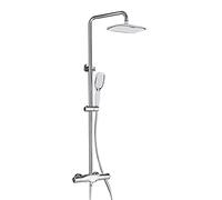 GGYTMQL Juego de grifo de ducha termostático, cabezal de ducha de lluvia con ducha de mano de modo dual, grifo mezclador de ducha de baño, sistema de ducha montado en la pared con boquilla