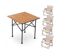 GGYTMQL Juegos de piñismo de Patio al Aire Libre Plegables, Mesa Plegable y Aires, Mesa y Aires de Picnic de Campamento portátil, Aires de Patio Bistro y Patio Trasero de jardín