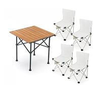 GGYTMQL Juegos de piñismo de Patio al Aire Libre Plegables, Mesa Plegable y Aires, Mesa y Aires de Picnic de Campamento portátil, Aires de Patio Bistro y Patio Trasero de jardín