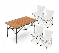 GGYTMQL Juegos de piñismo de Patio al Aire Libre Plegables, Mesa Plegable y Aires, Mesa y Aires de Picnic de Campamento portátil, Aires de Patio Bistro y Patio Trasero de jardín