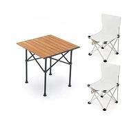 GGYTMQL Juegos de piñismo de Patio al Aire Libre Plegables, Mesa Plegable y Aires, Mesa y Aires de Picnic de Campamento portátil, Aires de Patio Bistro y Patio Trasero de jardín