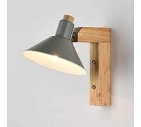 GGYTMQL Lámpara de Madera de lámpara de Pared Sombra de Metal luz de Pared E27 Insúdito de Pared Industrial Interior Fixtura Retro para la iluminación del Corredor de la Cama del Dormitorio (Color: