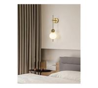 GGYTMQL Lámpara de Pared Bola acrílica de Oro Luces de Pared de Metal para el Pasillo de Cama de Cama (3 Cabezas)