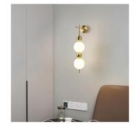 GGYTMQL Lámpara de Pared Bola acrílica de Oro Luces de Pared de Metal para el Pasillo de Cama de Cama (3 Cabezas)