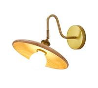 GGYTMQL Lámpara de Pared de Apliques de Pared, Apliques de Pared nórdicos con Sombra de Madera, luz de Pared giratoria, Accesorio de iluminación de casa rústica para la Sala de Estar 1 Paquete / 2