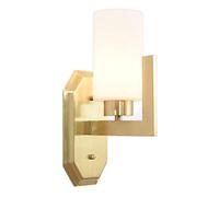 GGYTMQL Lámpara de Pared escandinava Creativa Dorada, iluminación de Pared Simplicidad Moderna decoración del hogar Aplique de Pared. lámpara de Montaje en Pared de Vidrio de latón E27, para la
