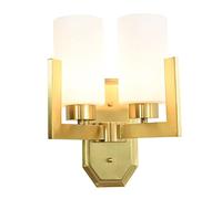 GGYTMQL Lámpara de Pared escandinava Creativa Dorada, iluminación de Pared Simplicidad Moderna decoración del hogar Aplique de Pared. lámpara de Montaje en Pared de Vidrio de latón E27, para la