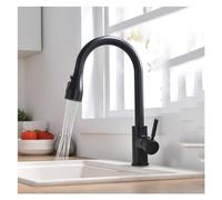 GGYTMQL Lámpara del Grifo de la Cocina tirando del Grifo de la Cocina con rociador pultador, Arco de níquel de Arco Alto Cepillado de una Sola manija de la Cocina, Grifo de Fregadero de Acero