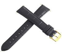GGYTMQL Longines Black 17 mm de repuesto para hombre Reloj Correa de oro Hebilla de oro